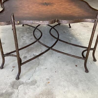 Large coffee table with metal base