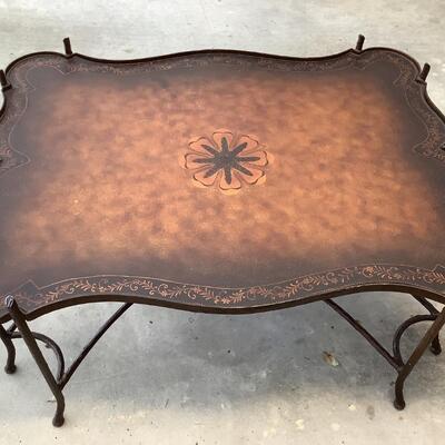 Large coffee table with metal base