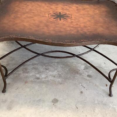 Large coffee table with metal base
