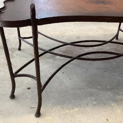 Large coffee table with metal base