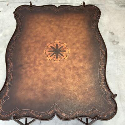 Large coffee table with metal base