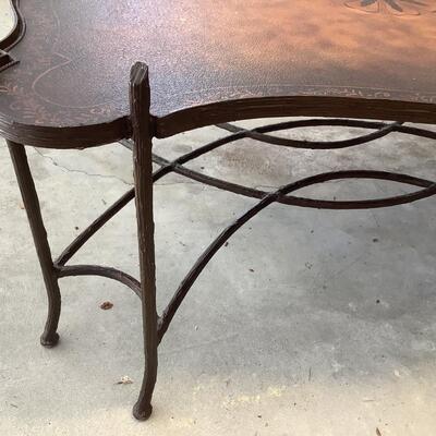 Large coffee table with metal base