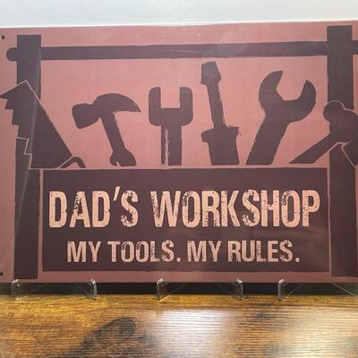 Metal Dad Tools Sign - New - A
