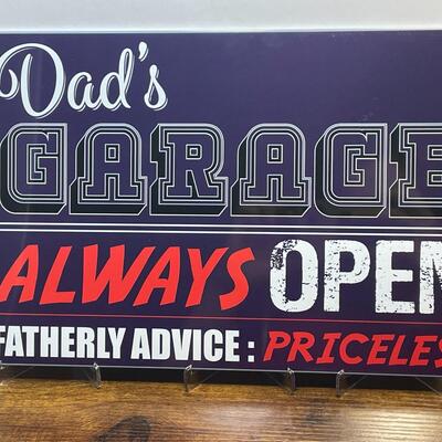 Metal Dad Garage Sign - New - C