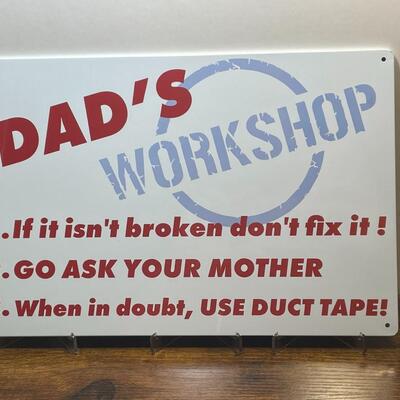 Metal Dad Workshop Sign - New - D