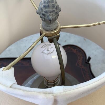 2 decorative lamps with metal bases