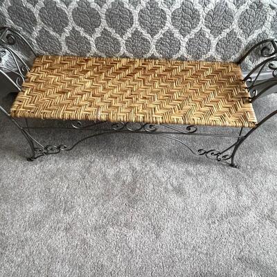 Metal and wicker bench