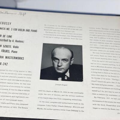 Debussy Sonata No. 3 for Violin and Piano - Columbia Masterworks 78 - MX242-1