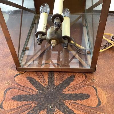 Copper & glass light fixture, nautical feel to this hanging light