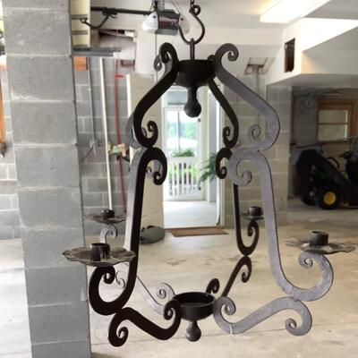 Metal Candelabra hanging with 5 candle holders