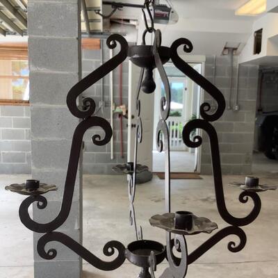 Metal Candelabra hanging with 5 candle holders