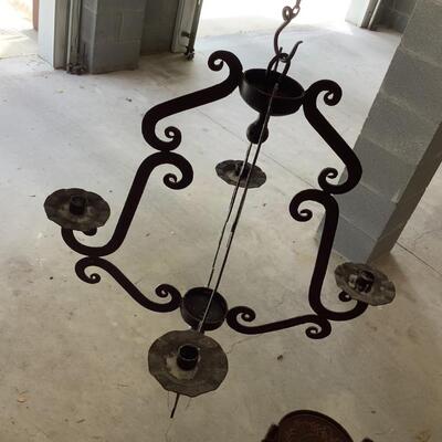 Metal Candelabra hanging with 5 candle holders