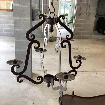 Metal Candelabra hanging with 5 candle holders