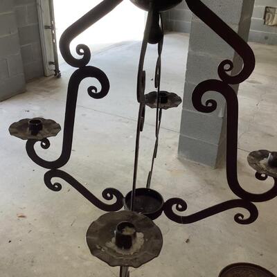 Metal Candelabra hanging with 5 candle holders