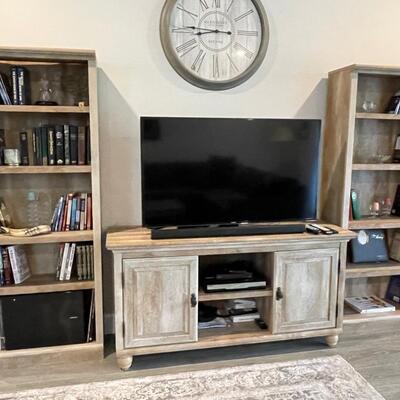 Tv stand with matching bookcases