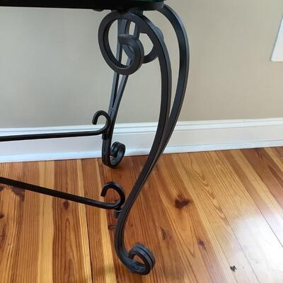 Wrought iron & glass top console/sofa table