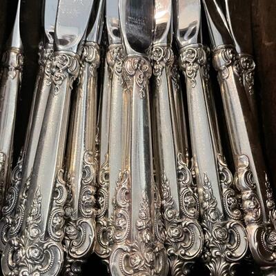 Wallace Sterling Silver Baroque Flatware 6 piece serving for 16
