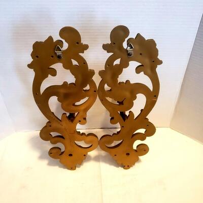Vintage Ornate Gold Wall Sconces Candle Holders DÃ©cor
