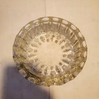 Vintage Ornate Glass Ash Tray - S