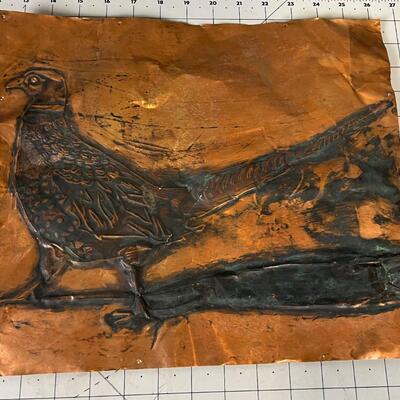 Copper Art Hand Tooled Pheasant 