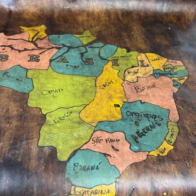 Hand Tooled Map of South America