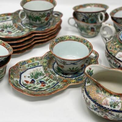 Canton China Tea Service - Anhua decorated