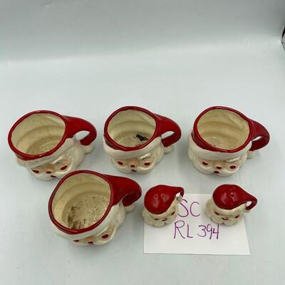 1955 set of 4 Santa mugs and salt & pepper shakers