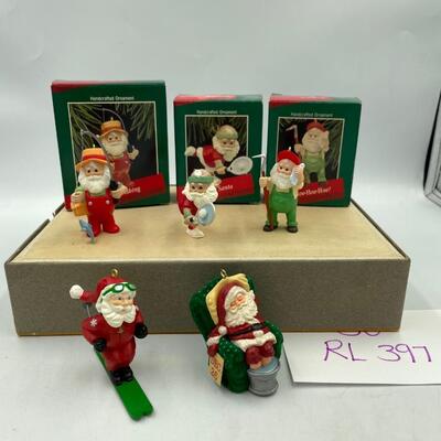 Set of 5 Hallmark Santa ornaments