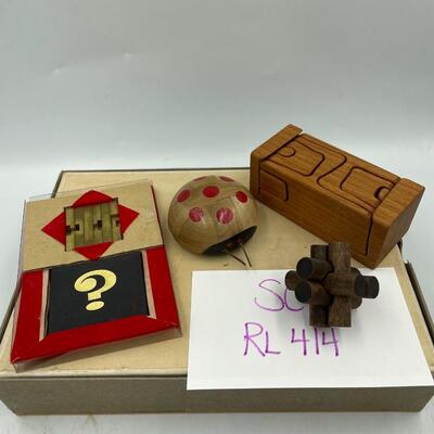 Brass and wood puzzles