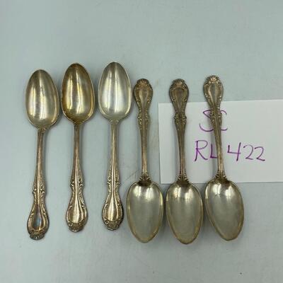 Set of 6 vintage 1835 R Wallace silver plate spoons