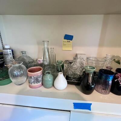 Floral 1 shelf, ceramic, glass vases and floral supplies