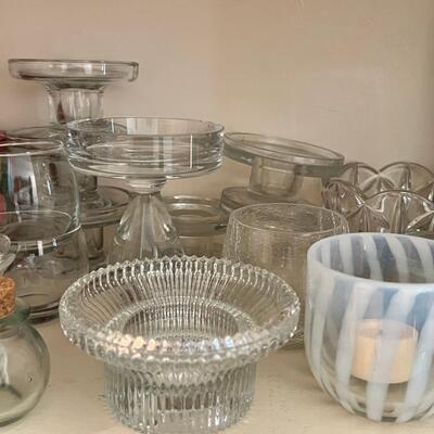 Small Candle Holders some candles, 2 shelves