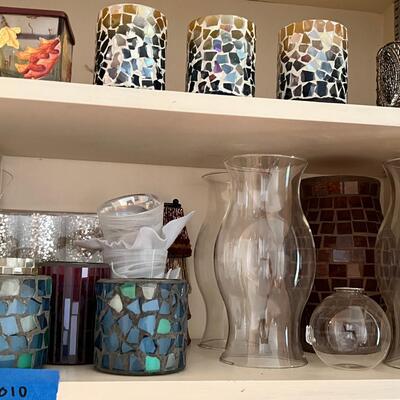 Candle holders, chimney covers, candles
