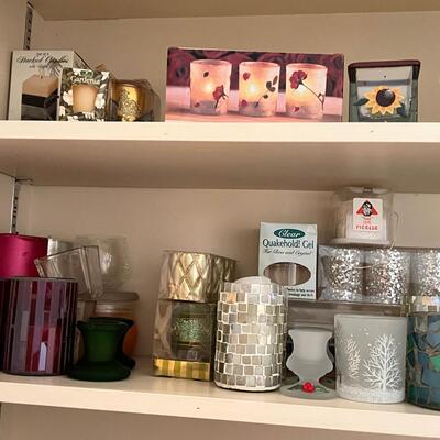 Candle holders, chimney covers, candles