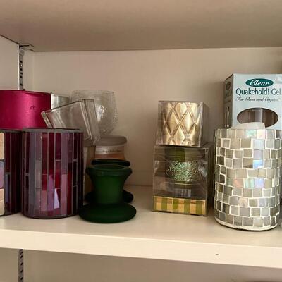Candle holders, chimney covers, candles