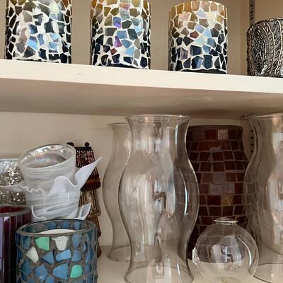 Candle holders, chimney covers, candles