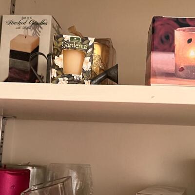 Candle holders, chimney covers, candles