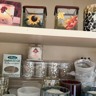 Candle holders, chimney covers, candles