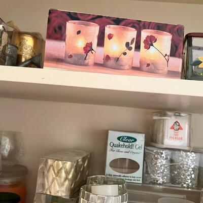 Candle holders, chimney covers, candles