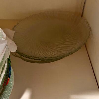 Arcoroc french glass plates bowls, Fleur , textured glass dinner plates