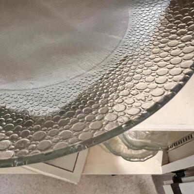 Arcoroc french glass plates bowls, Fleur , textured glass dinner plates