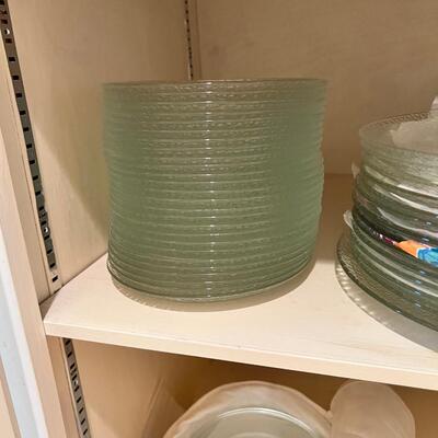 Arcoroc french glass plates bowls, Fleur , textured glass dinner plates