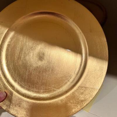 20 Gold color plate chargers and glass plates
