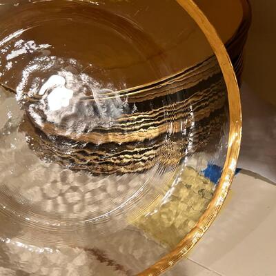 20 Gold color plate chargers and glass plates