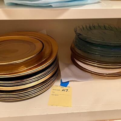 20 Gold color plate chargers and glass plates