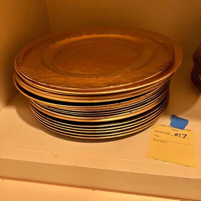 20 Gold color plate chargers and glass plates