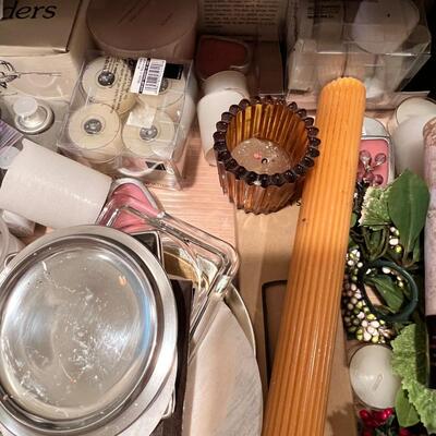 2 drawers filled with tapers , candle bases tea lights holders