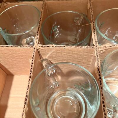 Green cut crystal goblets green stem glasses christmas dessert plates Mugs