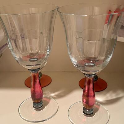 Green cut crystal goblets green stem glasses christmas dessert plates Mugs