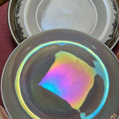 Table full of collectible glass and ceramics,  Noritake Quail plate with COA